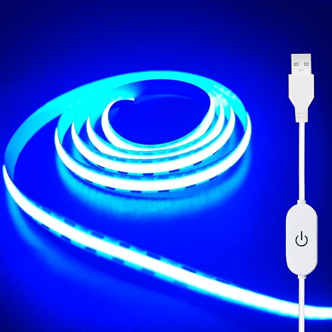ZSLAIFU 5V USB LED Light Strip, COB LED Strip Lights, Ice Blue 5V LED Lights by ZSLAIFU