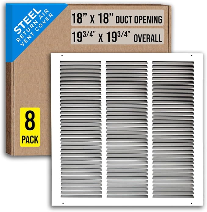 Fits 18x18 Duct Opening | Steel Return Air Grille by Handua | Vent Cover Grill by Handua