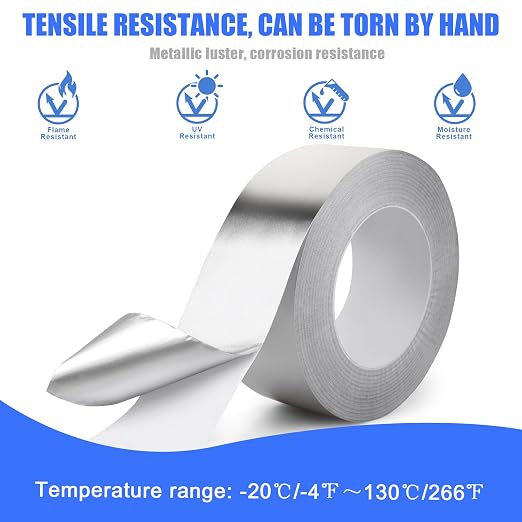 Romeda Aluminum Tape, 2 Inch x 164 Feet, 3.9 Mil, Heavy Duty, Heat & UV - Image 6