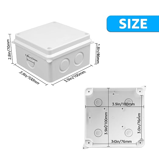 White Junction Box, IP65 Plastic Project Box Waterproof Outdoor Dustproof | 3.9 - Image 7