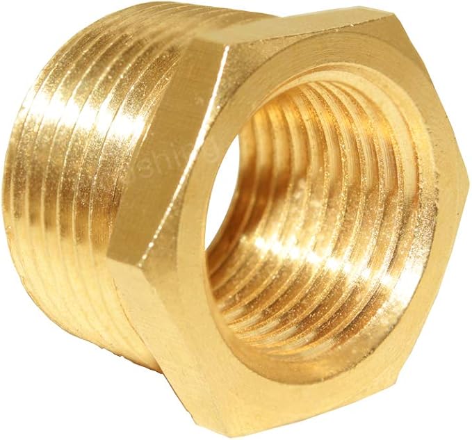 Hooshing 6PCS Brass Reducer Hex Bushing 3/4" NPT Male x 1/2" NPT Female | Heavy - Image 5