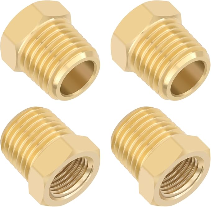 KOOTANS 4pcs Heavy Duty 1/4 NPT Male Thread to 1/8 NPT Female Thread Brass by KOOTANS