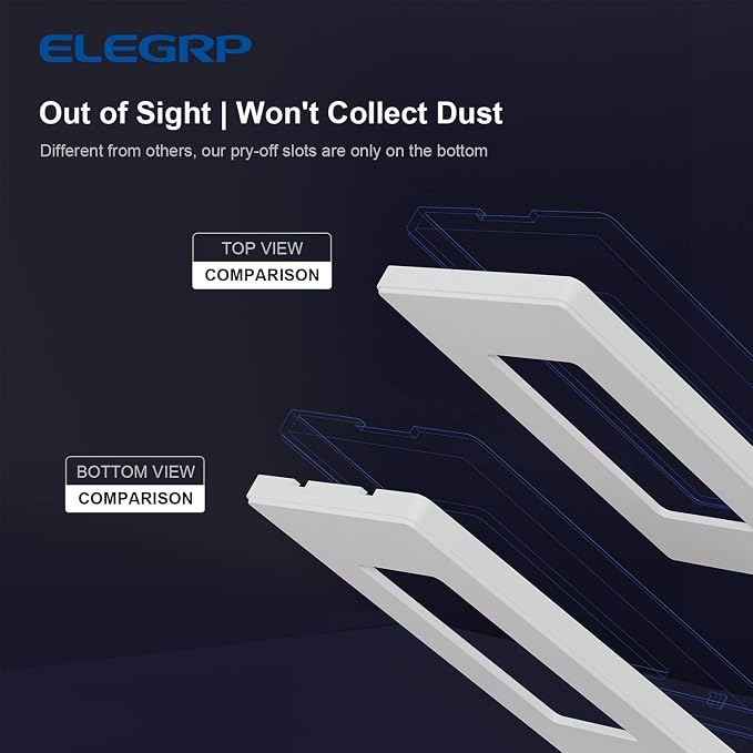 ELEGRP 2-Gang Screwless Decorative Wall Plates, Mid-Size Cover Plates, - Image 3
