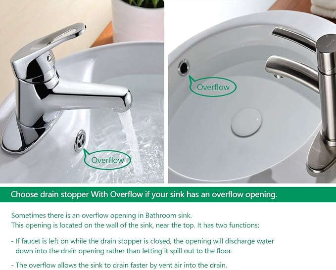 Purelux Bathroom Sink Drain Stopper Faucet Vanity Sink Pop Up Drain Assembly - Image 4