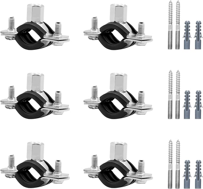 6 Pcs 0.8-1 Inch Split Ring Pipe Hanger, 20-25mm Heavy Duty Adjustable Bracket by AKIHISA