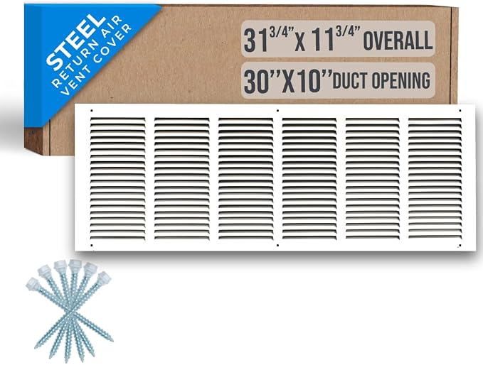 Fits 30x10 Duct Opening | Steel Return Air Grille by Handua | Vent Cover Grill by Handua