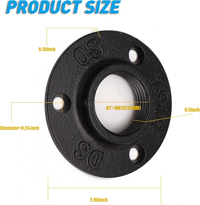 Antirust Black Floor Flange, Home TZH Malleable iron Pipe Fittings - Image 2