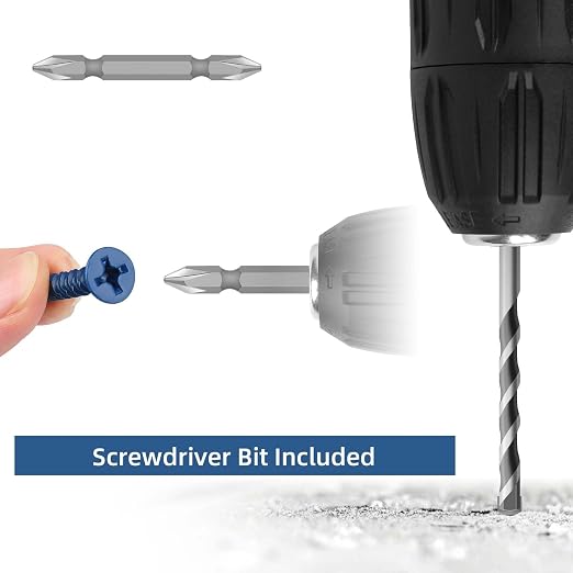 1/4" x 4" Concrete Screw Anchor Blue Flat Head Screws - Image 5