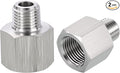 2 Pack 304 Stainless Steel FeMale to Male Adapter, 3/8" FeMale NPT x 1/4" Male by Rebower