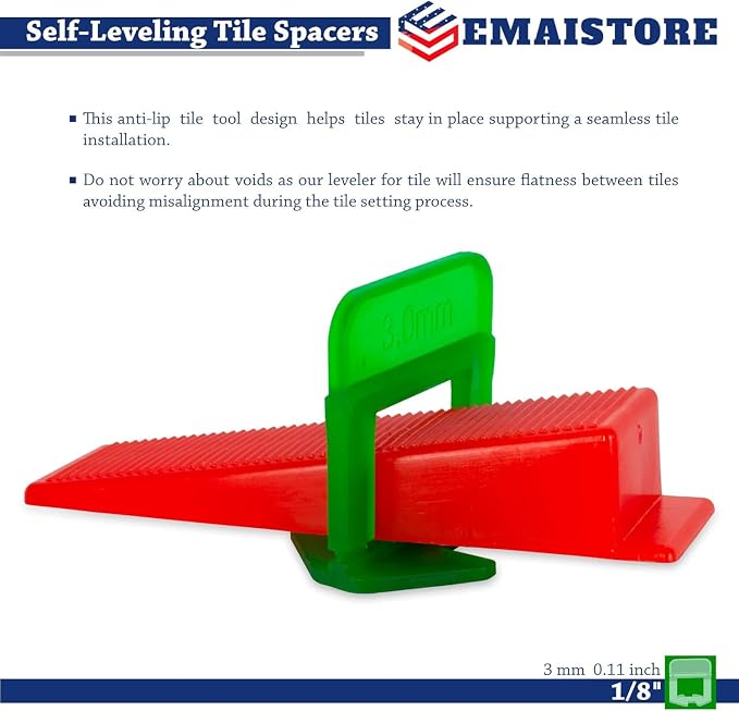 Tile Leveling System – 400 Tile Spacers + 200 Reusable Wedges + 1 Tile Plier – - Image 4