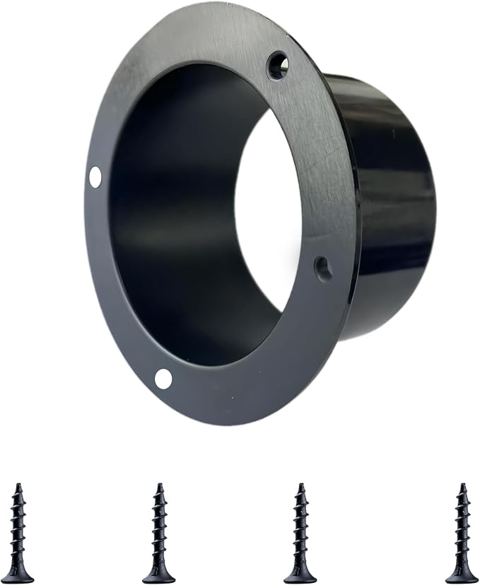 4 Inch Black Plastic Duct Connector Flange, ABS Straight Pipe Fitting by Unknown