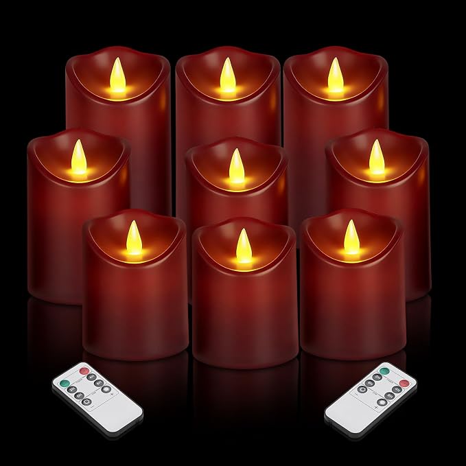 Artmarry Flameless Candles 4" 5" 6" Set of 2/3/6 Outdoor Indoor Pillars Battery by Artmarry