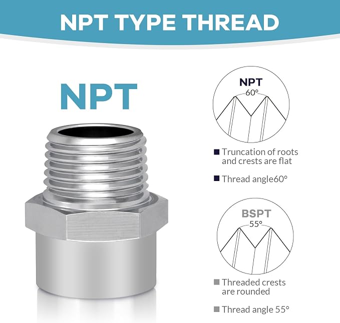 Brass 1/2" G Female to 1/2" NPT Male Adapter, Pipe Fitting Connector, G to NPT - Image 6