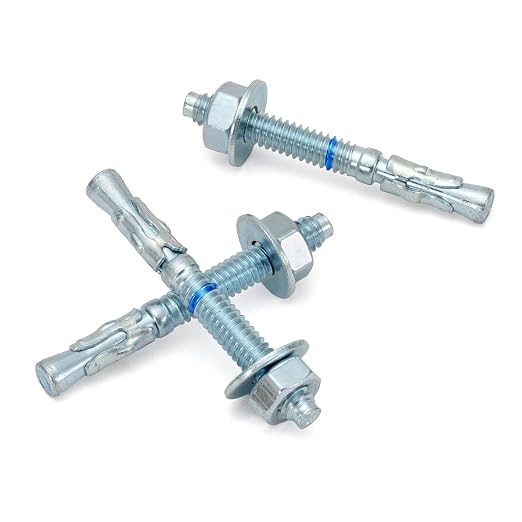 1/4" x 2-1/4" Concrete Anchors 1/4 inch Wedge Anchors Bolts Zinc Plated by HROMIGRY