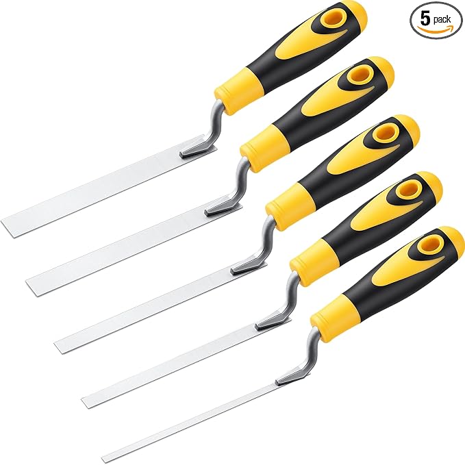 5 Pcs Pointer Trowel, 6-3/4" by 1/4", Rubber Handle | Professional Mortar by Lothee