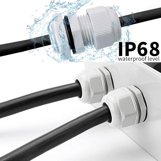MAKERELE 1/2 NPT Nylon Cable Gland Strain Relief Connector Waterproof IP68 | - Image 3