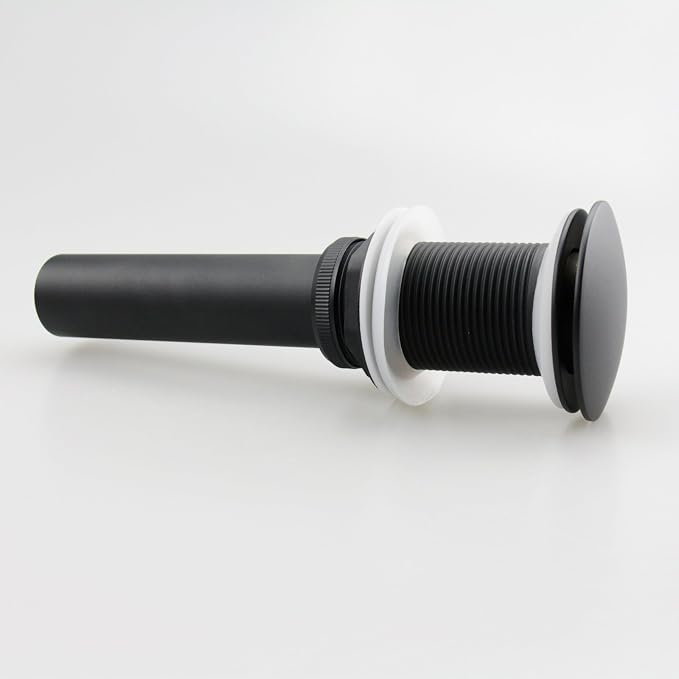 Bathroom Sink Pop Up Drain Without Overflow, Large Cap, Matte Black - Image 5