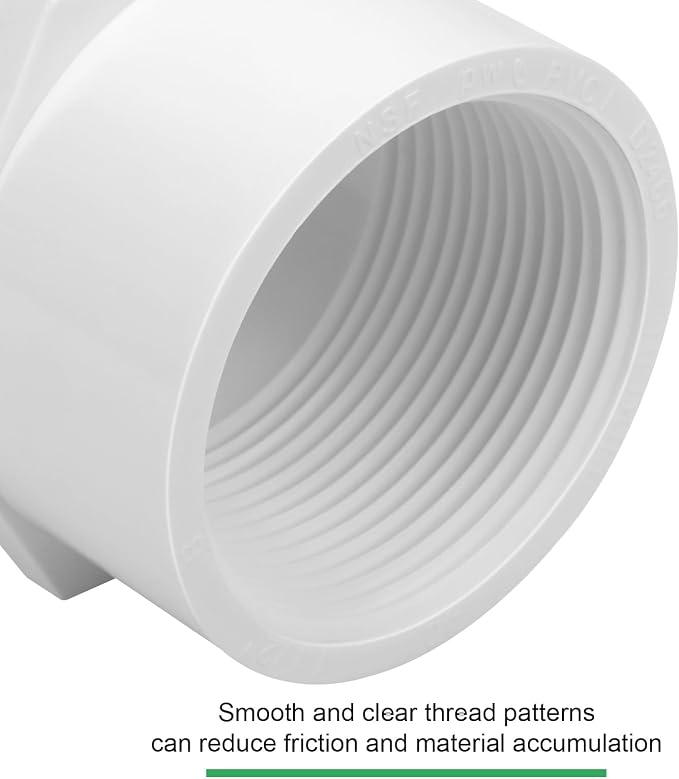 6Pack 1-1/2Inch PVC Female Thread Adapter Pipe Fittings, 2-Way PVC Pipe - Image 5