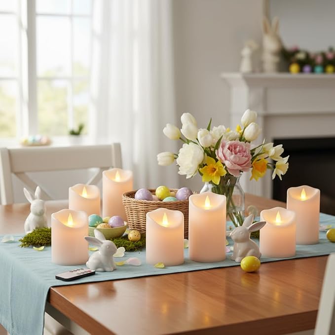 Artmarry Flameless Candles Outdoor Indoor Pillars Battery Operated Flickering - Image 3