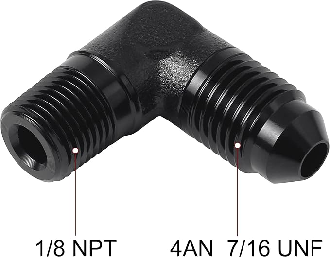EVIL ENERGY 4AN to 1/8" NPT Male 90 Degree Fitting Adapter Aluminum 2PCS - Image 2