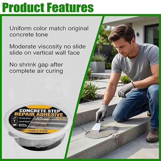 Concrete Step Repair Adhesive, Concrete Crack Filler Outdoor 100g，3pcs | Heavy - Image 5