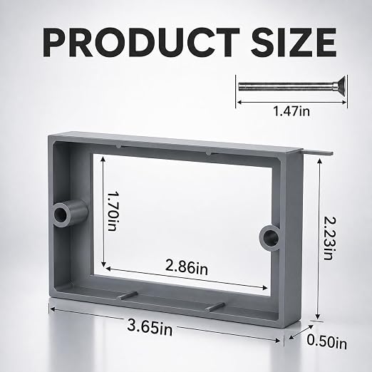 ABS 1/2 Inch Outlet Box Extender, Single Gang, 8 Pack | Single Gang Outlet Box - Image 2