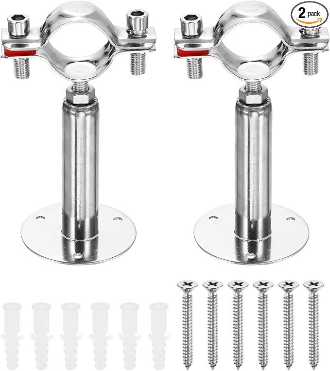 HARFINGTON 2 Set Wall Mount Ceiling Mount Pipe Supports 304 Stainless Steel by HARFINGTON