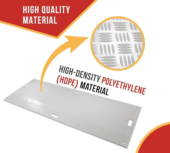 12 Pk 3' x 8' - 1/2" Thick Heavy Duty White Ground Protection Mats - Easily - Image 3