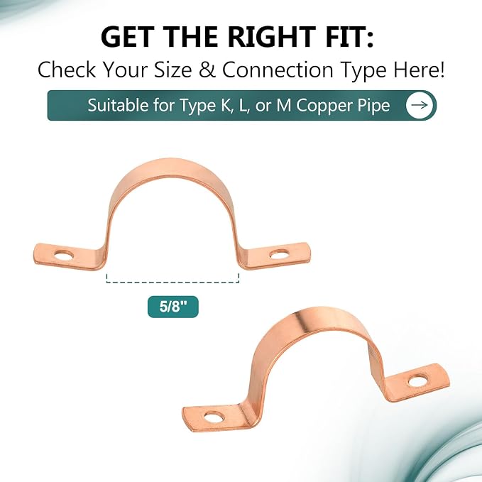 90 Pack Niikappu Copper Pipe Strap Clamp Hanger - Image 2