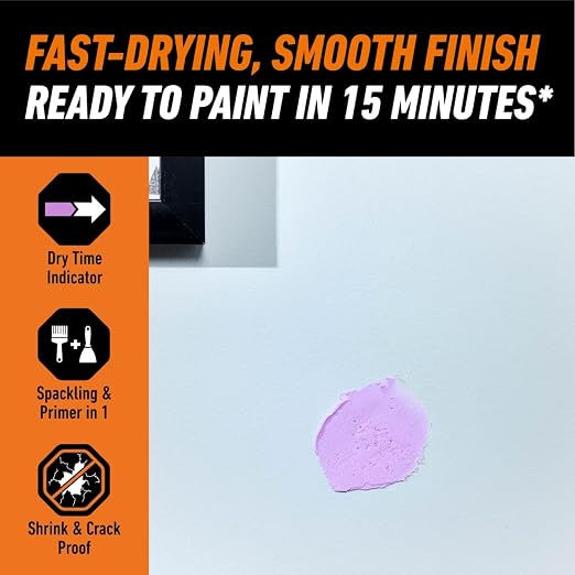 GORILLA High Performance Wall Repair Color Change, 32 Ounce Tub, Applies Purple - Image 4