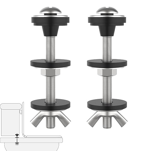 2 Pcs Universal Toilet Tank to Bowl Bolts Kit, Heavy Duty Stainless Steel by Unknown