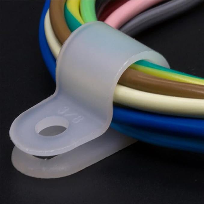 200pcs Nylon 1/2 Inch R-Type Cable Clamp - Image 5