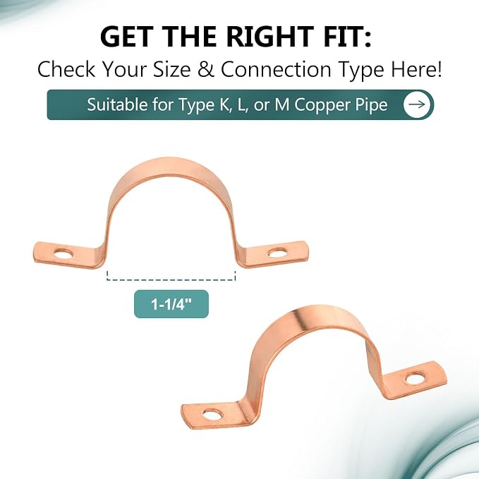 20 Pack Niikappu Copper Pipe Strap Clamp Hanger - Image 2