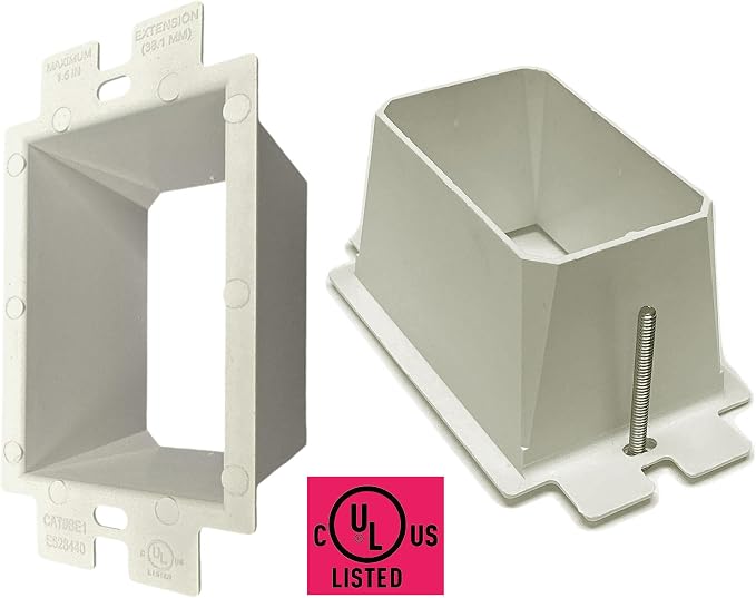 iMBAPrice BE1-5 Electrical Box Extender 5 Pack, UL Listed 1-Gang Non-Metallic - Image 3