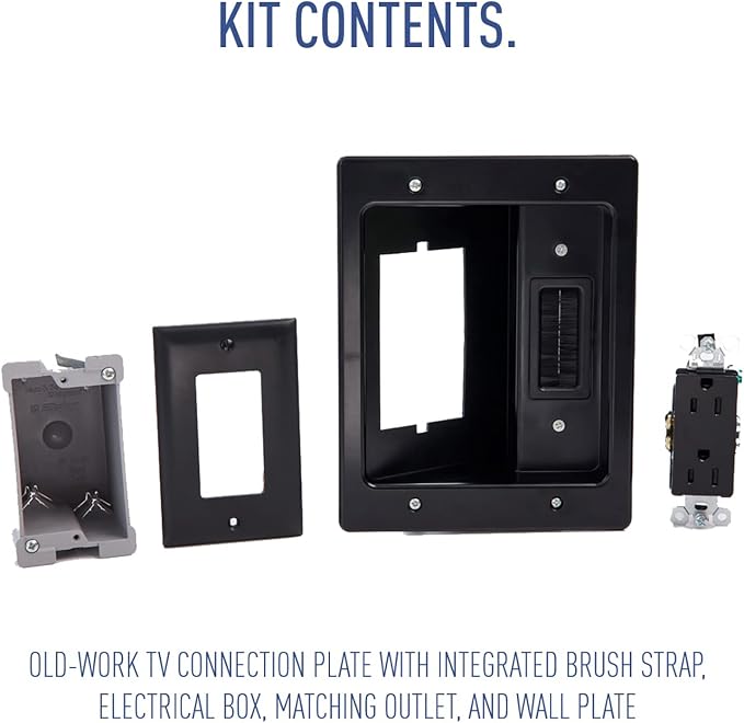 Legrand - On-Q in-Wall TV Cable Management Kit, Recessed Power & Low Voltage - Image 6