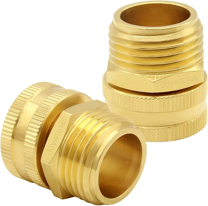 Joywayus 2PCS Brass Swivel Pipe Fitting 3/4" GHT Female x 3/4" GHT Male | by Joywayus