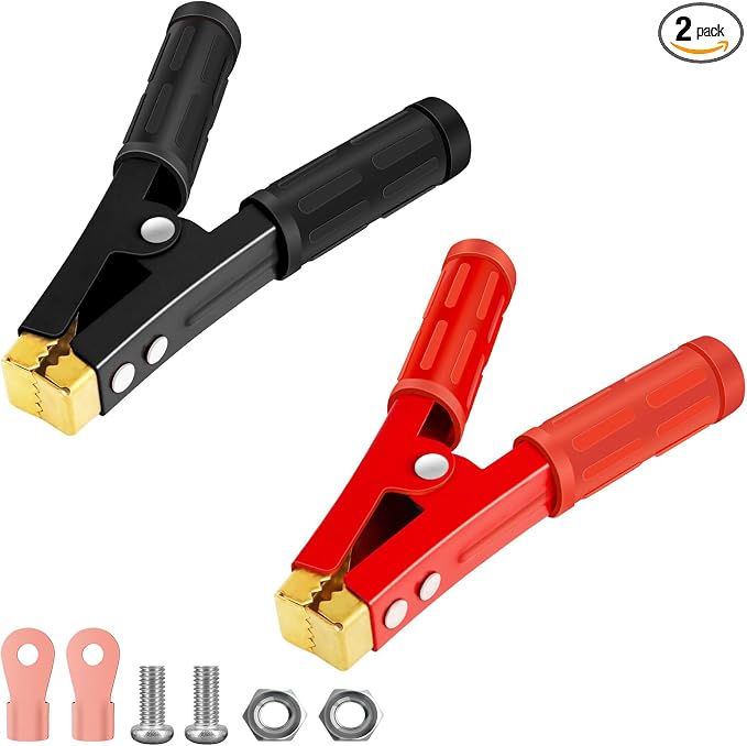 Battery Charger Clamps 1000A 1 Pair, Jumper Cable Clamps Pure Copper, Jumper by XIOGZAXI