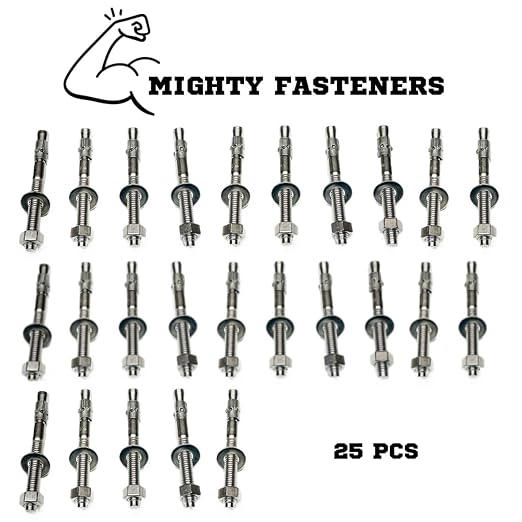Mighty Fasteners Wedge Anchors – Heavy-Duty 304 Stainless Steel Expansion Bolts - Image 3