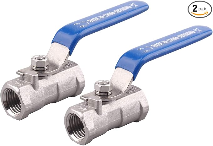 DERNORD Stainless Steel Ball Valve 1PC Type 0.25 Inch NPT Standard Port by DERNORD