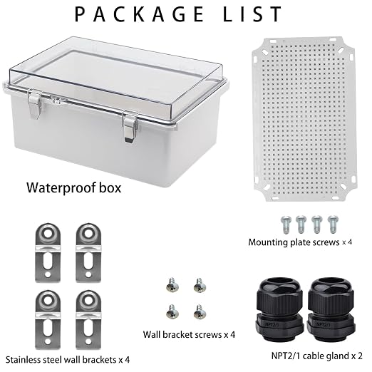 Waterproof Electrical Box, IP67 Junction Box Stainless Steel Latch Hinged Clear - Image 5