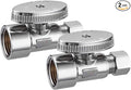 2 Pack Brass 1/2 Inch FIP x 3/8 Inch OD Compression Quarter Turn Straight Water by Minimprover