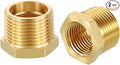 2 Pack Male to FeMale Adapter, 3/4" NTP Male x 1/2" NTP Female Threaded Brass by Rebower