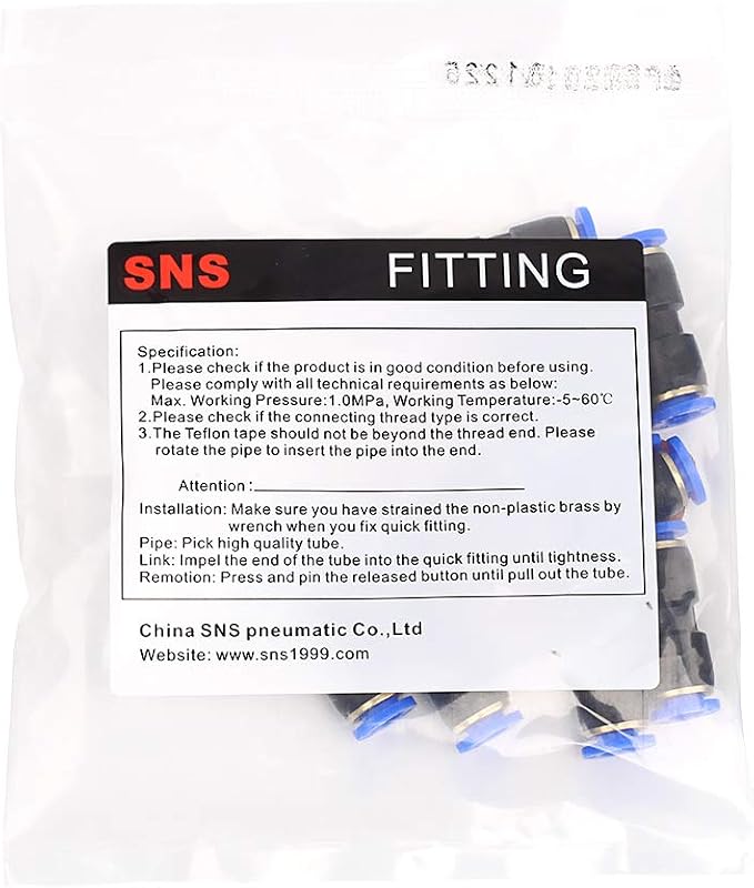SNS 5/32" Tube OD Plastic Straight Union Pipe Tube Fitting Straight Pneumatic - Image 3