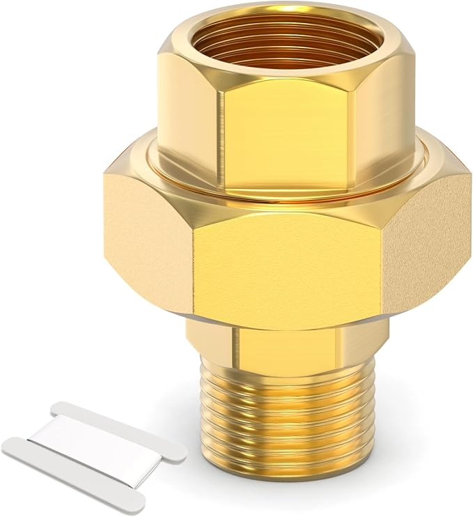 1PCS Brass Union，1/4" NPT Male x 1/4" NPT Female Brass Pipe Fitting by TAISHER