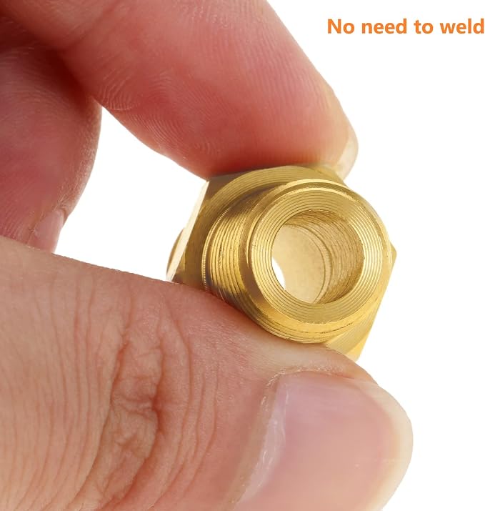 2pcs Brass Tube Fitting, Half-Union Connector 3/8" Flare x 1/4" NPT Male Pipe - Image 6