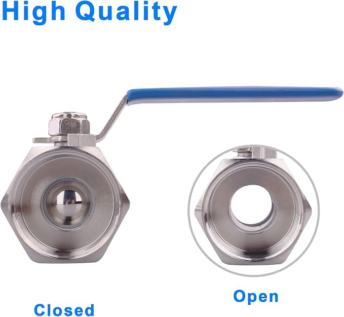 DERNORD Stainless Steel Ball Valve 1PC Type NPT Standard Port - Image 3
