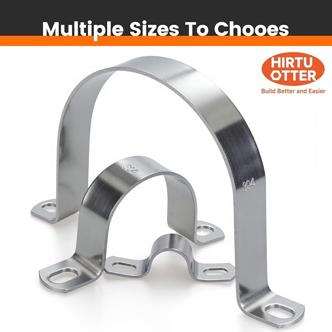 3 PCS 4-1/2 Inch, 304 Stainless Steel Thickened Pipe Clamps, Heavy-Duty Two - Image 5