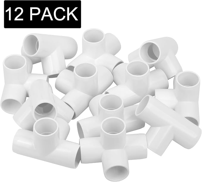 12Pack 1IN 4-Way PVC Pipe Fittings SCH40 Furniture Grade PVC Elbow Corner Side - Image 6