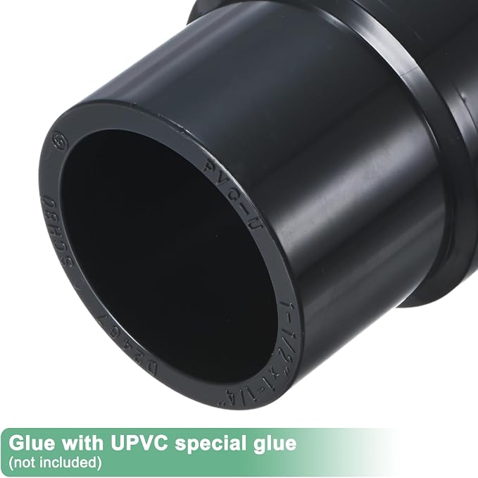 M METERXITY 2-Pack UPVC Reducer Pipe Fitting 1-1/2"x1-1/4" Reducing Grey | - Image 4