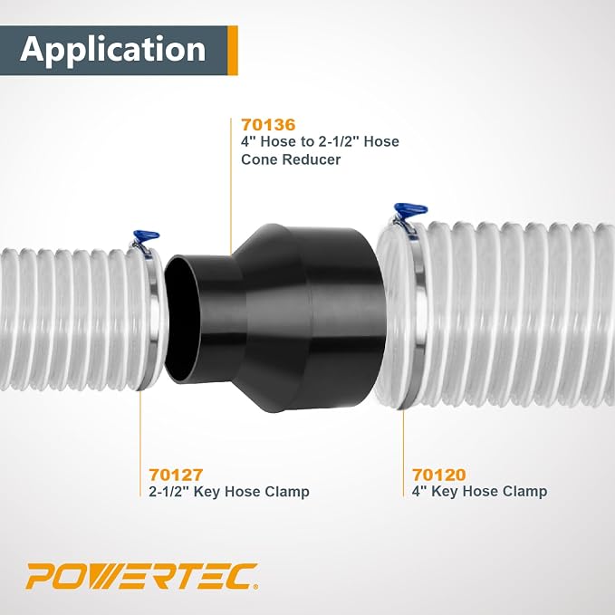 POWERTEC 70472 4 to 2-1/2 Hose Adapter - Image 2
